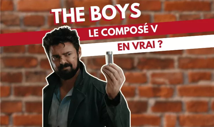 Personnage de The Boys tenant un tube à essai avec le composé V