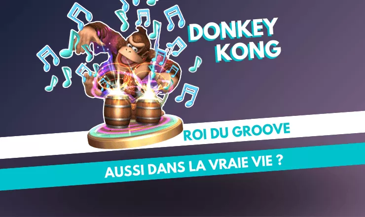 Donkey Kong en train de jouer de la musique et texte Donkey Kong : roi du groove aussi dans la vraie vie ?